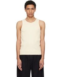 Merz B. Schwanen - Off- Iconic Ribbed Cotton Tank Top - Lyst