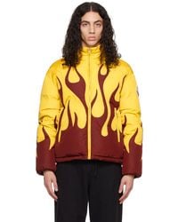 Moncler Genius - 8 Moncler Palm Angels Yellow & Red Flame Down Jacket - Lyst