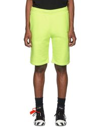 Off-White c/o Virgil Abloh Yellow Logo Sweat Shorts