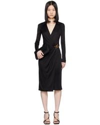 Versace - En jersey drapé robe avec - Lyst