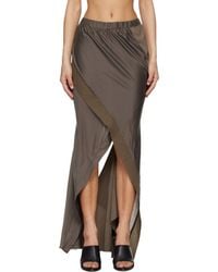 Entire studios - Taupe Fluid Midi Skirt - Lyst