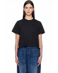 Sacai - ネイビー＆カーキ Mix コットンジャージ Tシャツ - Lyst