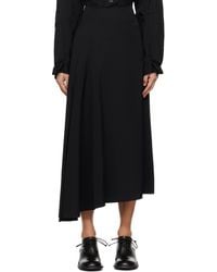 Y's Yohji Yamamoto - ブラック アシンメトリー フレア マキシスカート - Lyst