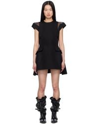 Sacai Belted Cotton & Silk Double Face Jumpsuit in Black | Lyst