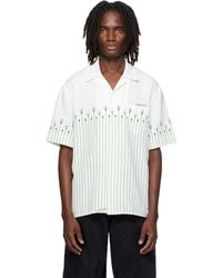 CASABLANCA - Linen Floral Stripe Sporty Short Sleeve Shirt - Lyst