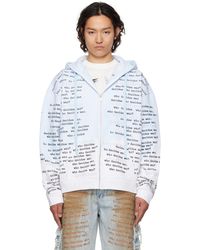 Who Decides War - Pull À Capuche Bleu À Glissière Et À Motif À Logos - Lyst