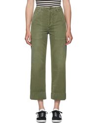 AMO Canvas Army Wide Leg Pants in Grey Green (Green) - Lyst