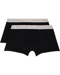 Vivienne Westwood - Ensemble De Deux Boxers Noir Et Gris À Taille À Logos - Lyst