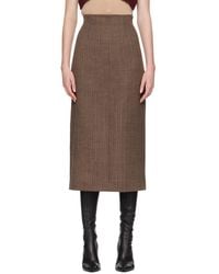 Maison Margiela - Herringbone Virgin Wool Midi Skirt - Lyst
