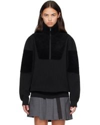 Y-3 - Knitted Panel Blocked Half Zip Sweater - Lyst