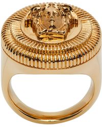 Versace - Gold Medusa biggie Ring - Lyst