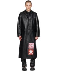 MISBHV - Manteau noir en cuir à écussons - Lyst