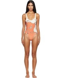 Versace - Maillot De Bain Une Pièce Et Blanc À Motif - Lyst