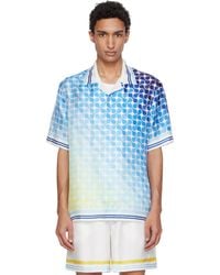 CASABLANCA - Gradient Tennis Tile Short Sleeve Silk Shirt - Lyst