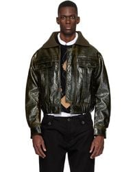 ANDERSSON BELL - Khaki Ortega26 Faux-Leather Bomber Jacket - Lyst