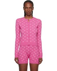 Marine Serre - Moon Jacquard Knit Fitted Cardigan - Lyst