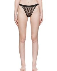 Versace - Black La Greca Thong - Lyst