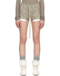 Rick Owens - Taupe Tower Fog Boxer Leather Shorts - Lyst