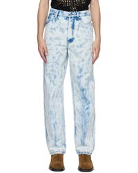 Dries Van Noten - Off-white & Blue Tie-dye Jeans - Lyst