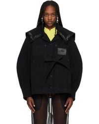 Simone Rocha - Sailor Collar Workwear Bow Denim Jacket - Lyst
