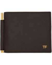 Tom Ford Leather Money Clip Wallet in Red for Men | Lyst