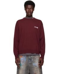 we11done - Burgundy Logo Knit Pullover Sweater - Lyst