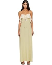 Chloé - Crêpe De Chine & Lace Thin-Strap Maxi Dress - Lyst