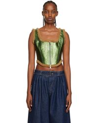 Jean Paul Gaultier - Green 'the Laminated' Leather Tank Top - Lyst
