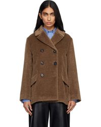 Max Mara - Manteau Atillio Brun Clair En Fourrure Synthétique - Lyst
