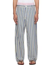 Marni - Striped Poplin Trompe L'Oeil Effect Trousers - Lyst
