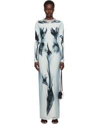 Jean Paul Gaultier - グレー＆ブラック The Flower Body Morphing Marinière マキシワンピース - Lyst