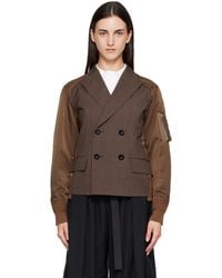 Sacai - Suiting X Nylon Twill Blazer - Lyst