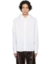 MM6 by Maison Martin Margiela - White Hooded Shirt - Lyst