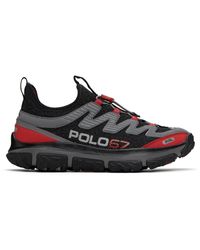 Polo Ralph Lauren - Gray & Red Adventure 300lt Sneakers - Lyst