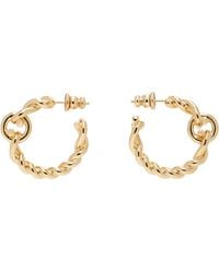 Ferragamo - Twisted Chain Gancini Hoop Earrings - Lyst