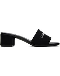 Givenchy - Sandales à talon bottier noires à logo 4g - Lyst
