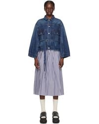 Sacai - Blue Belted Denim Jacket - Lyst