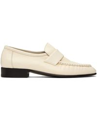The Row - Off-white Soft Loafers - Lyst