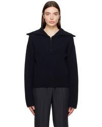 JOSEPH - Navy Half-zip Sweater - Lyst