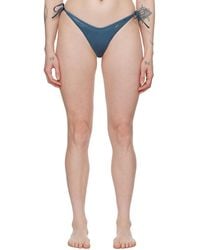 Palm Angels - Blue Metallic Bikini Bottom - Lyst