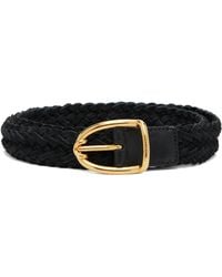 Tom Ford - Woven Suede Angled Buckle Belt - Lyst