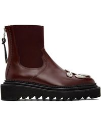 Toga - Burgundy Side Gore Metal Boots - Lyst