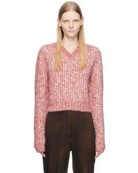 Acne Studios - Pink V-neck Sweater - Lyst