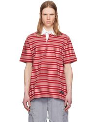 MASTERMIND WORLD - Polo De Rugby À Manches Courtes Rouge À Rayures - Lyst