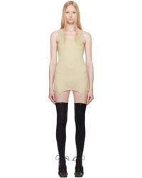 Lemaire - グリーン Seamless Rib Suspenders タンクトップ - Lyst