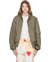 OPEN YY - Cotton Cargo Bomber Jacket - Lyst