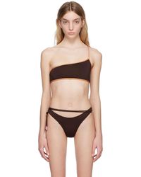 Jacquemus - Brown Le Raphia 'le Haut De Maillot Maio' Bikini Top - Lyst