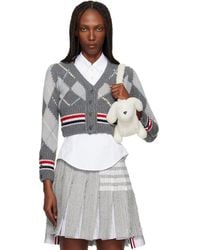 Thom Browne - Argyle Intarsia Merino Wool Shrunken Cardigan - Lyst