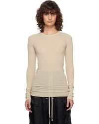 Rick Owens - Off- Temple Rib Ls T-Shirt - Lyst