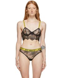Off-White c/o Virgil Abloh Black Lace Industrial Bustier Lingerie Set